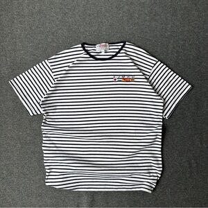 Mariners Navy and White Striped Men's Tee